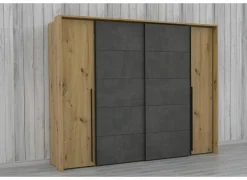 Kleerkast Narago 270cm - decor - artisanale eik & beton