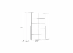 Kleerkast Narago 200cm - decor - wit