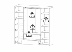 Kleerkast Next 197x58x202cm - decor - wit & jackson hickory