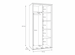 Kleerkast Wexlin 91x60x194cm - decor - sand & mauvella oak