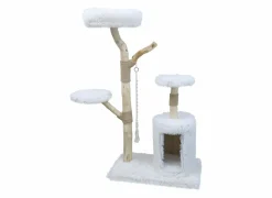 Krabpaal Alaska 80x50x150cm - hout  & sisal - wit