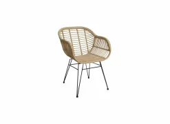 Kuipstoel Flores 58x62x81cm - polyethyleen - naturel/zwart