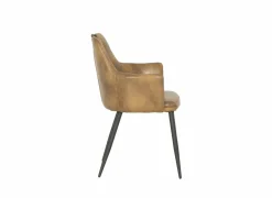 Kuipstoel 58,5x53x87,5cm - lederlook - cognac