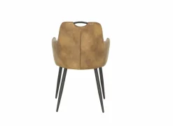 Kuipstoel 58,5x53x87,5cm - lederlook - cognac