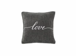 Kussen Damian Love 45x45cm - stof - donker grijs