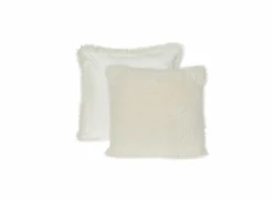 Kussen Hare 60x60cm - nepbont - wit