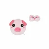 Kussen Piggy met slaapmasker - stof - roze