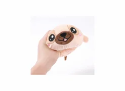 Kussen Squishy Pug Ø13cm - stof - beige