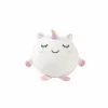 Kussen Squishy Unicorn Ø13cm - stof - wit