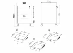 Ladeblok Prima  48x49x68cm - decor - wit
