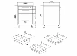 Ladeblok Prima 48x49x68cm - decor - eik