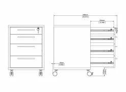 Ladeblok Prima 48x49x68cm - decor - eik