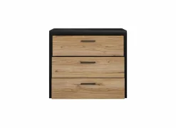 Ladekast Dalate 101x41x88,2cm - decor - kastanje eik/mat zwart