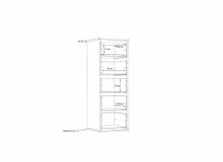 Ladekast Dolce 40x41x118cm - decor - mud oak & black oak