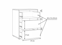 Ladekast Forte 51x40x71cm - decor- grijs