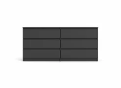 Ladekast Naia 154x50x71cm - melamine - mat zwart