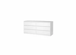 Ladekast Naia 154x50x71cm - melamine - wit hoogglans
