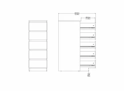 Ladekast Naia 41x50x111cm - melamine - jackson hickory