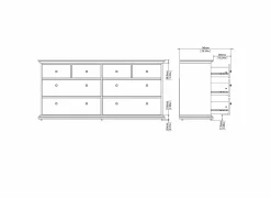 Ladekast Paris 183x49x87cm - decor - wit