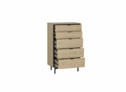 Ladekast Token 73x39,6x118,6cm - melamine - eik