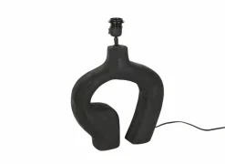 Lampenvoet E27 H35cm - hout - zwart