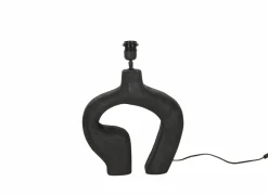 Lampenvoet E27 H35cm - hout - zwart