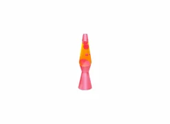 Lavalamp Red Wax Yellow Liquid H36cm - glas & metaal - rood/geel
