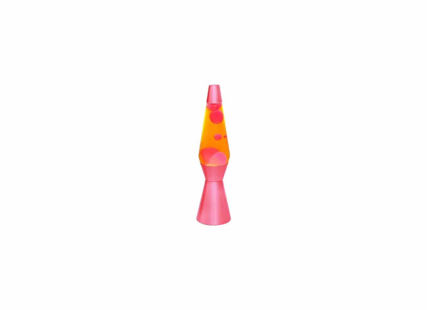 Lavalamp Red Wax Yellow Liquid H36cm - glas & metaal - rood/geel