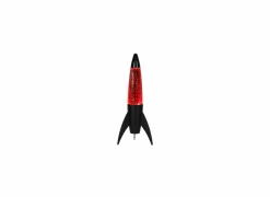 Lavalamp Rocket Glitter - glas & metaal - rood/zwart