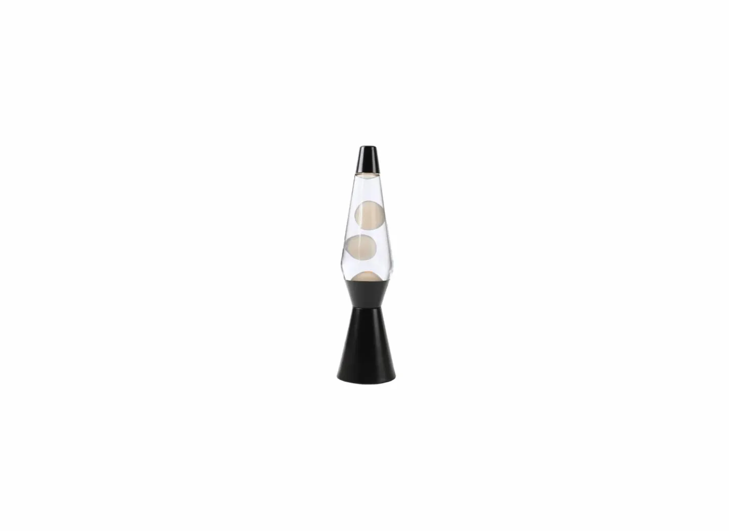 Lavalamp White Wax Color Changing - glas & metaal - zwart/wit