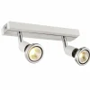LED spot met 2 spots 5W GU10 chroom wit