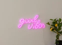 Ledlamp Neon Good Vibes 40,5x20cm - kunststof - roze