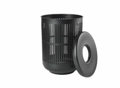 Linnenmand Ø40cmx54cm zwart