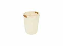 Linnenmand Duo Ø44x56cm - polyestervezel & katoen - ivoor
