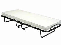 Logeerbed Morfeo 80x190cm - metaal - zwart & wit met matras en bodem