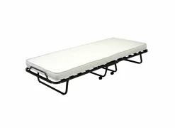 Logeerbed Morfeo 80x190cm - metaal - zwart & wit met matras en bodem