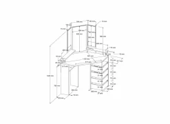 Make-up tafel Sweet met spiegel 114x114x142cm