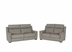 Maxim 3+2-zit - leder - grijs met relax