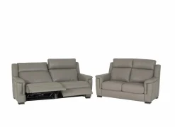 Maxim 3+2-zit - leder - grijs met relax