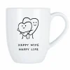 Cosy & Trendy Mok Cosy Happy wife, happy life 53cl - porselein - wit