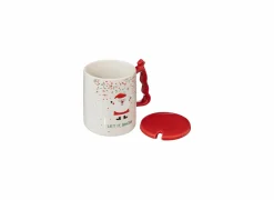 Mok Kerstman 35cl - porselein - wit met lepel