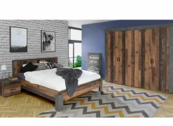 Nachtkastje Attaylar 45x42x41cm  - decor - oldwood vintage & donkergrijs