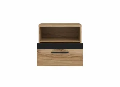 Nachtkastje Dalate 50,2x33,8x45,2cm - decor - kastanje eik & matzwart