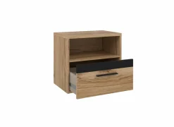 Nachtkastje Dalate 50,2x33,8x45,2cm - decor - kastanje eik & matzwart