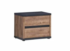 Nachtkastje Elsa 58x40x47cm - decor - industrial oak & zwart