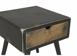 Nachtkastje Esperanto 40x40x46cm - den massief & decor - naturel & zwart