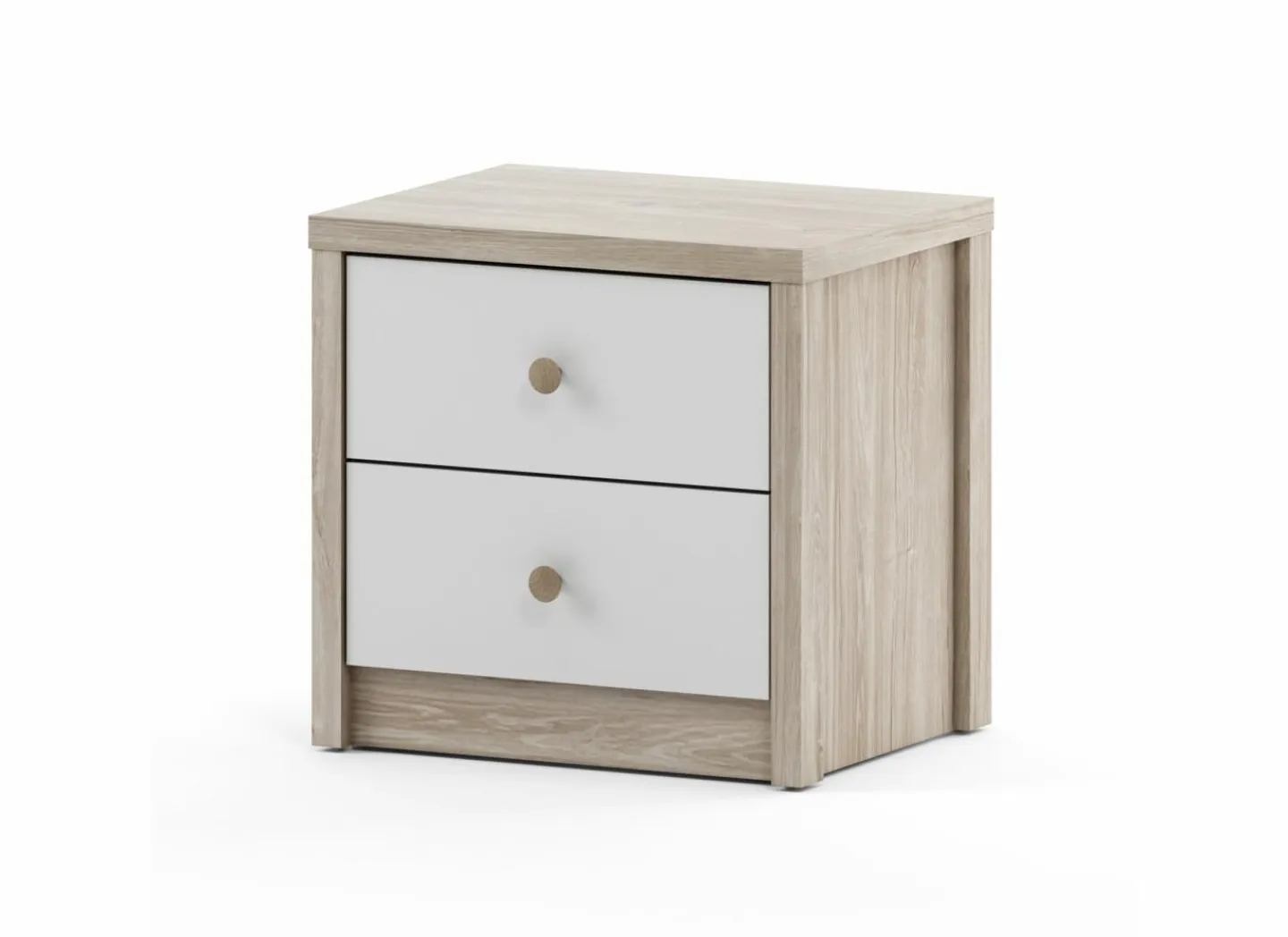 Nachtkastje Evora 50x39x48cm - decor - ivory oak & wit