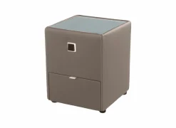 Nachtkastje Lancy 42,5x45x53cm - lederlook - bruin