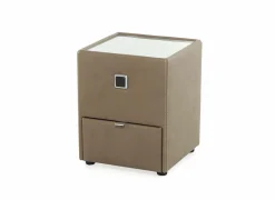 Nachtkastje Lancy 42,5x45x53cm - lederlook - taupe