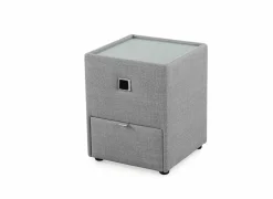 Nachtkastje Lancy 42,5x45x53cm - stof - grijs